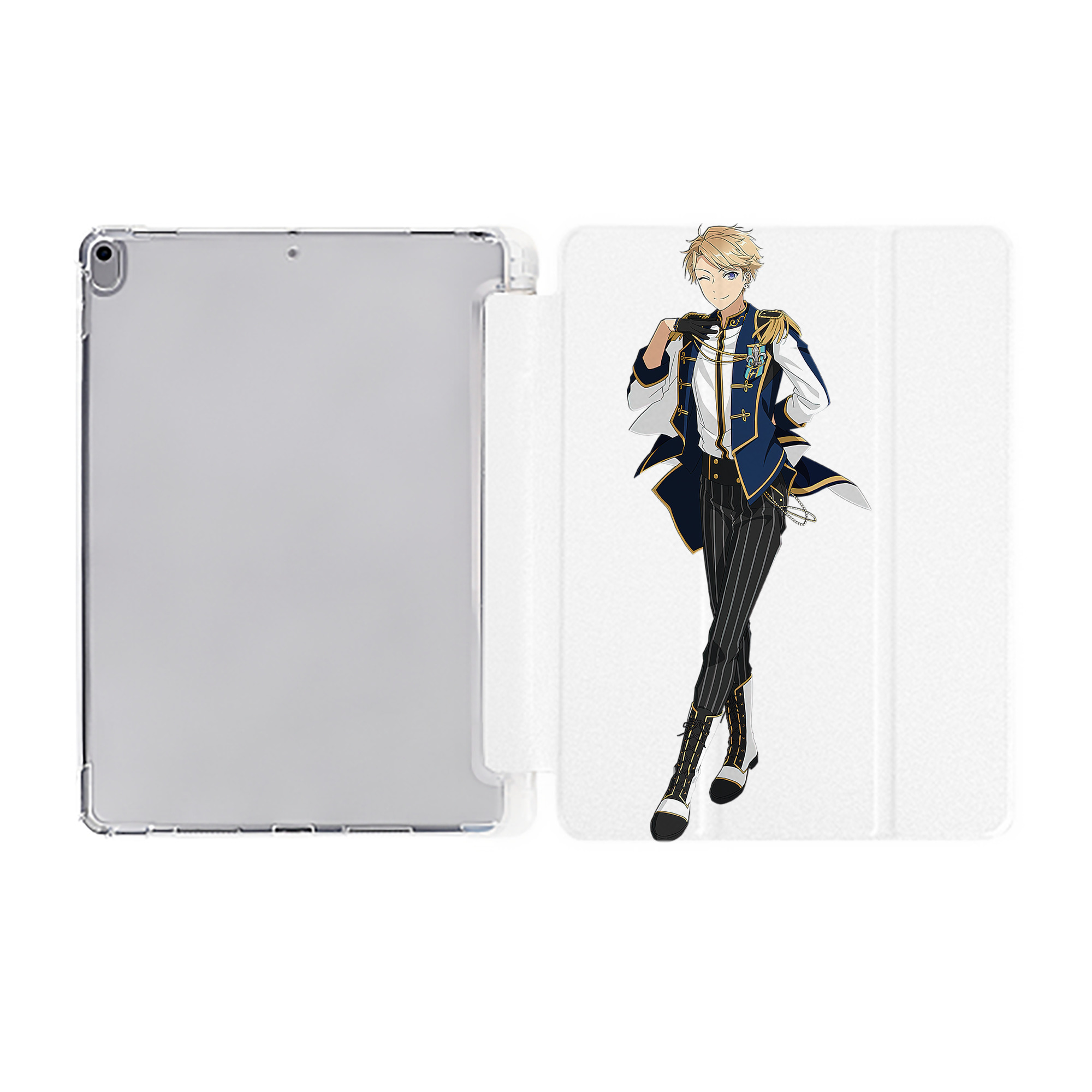 （画像用） あんさんぶるスターズ! Ensemble Stars IPad ケース ペン収納付き 三つ折りスタンド PUレザー×シリコン 対応機種9.5/10.5/10.9インチ